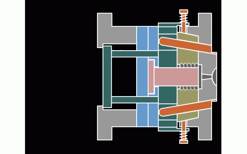 哈夫式脱螺纹加推板机构顶出模具-深圳市模具厂整理提供