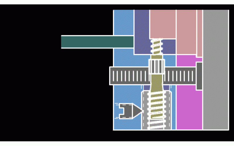 利用开合模脱侧螺纹机构模具-深圳市模具厂整理提供